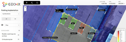 Prises de mesures sur la plateforme de GEO4X