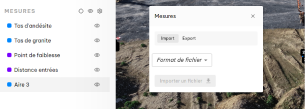 Exportation des mesures sur la plateforme de GEO4X